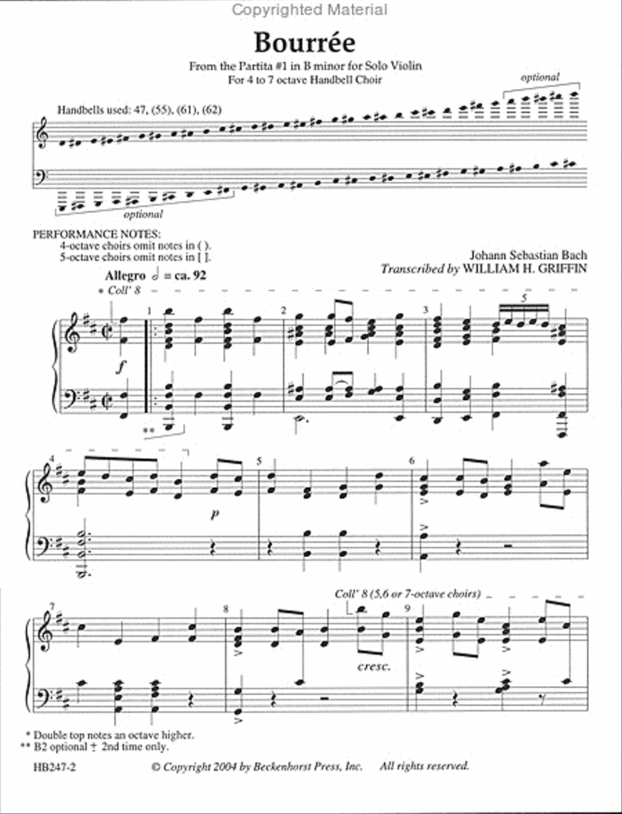 Bourree Handbell Choir scores gallery preview page 2