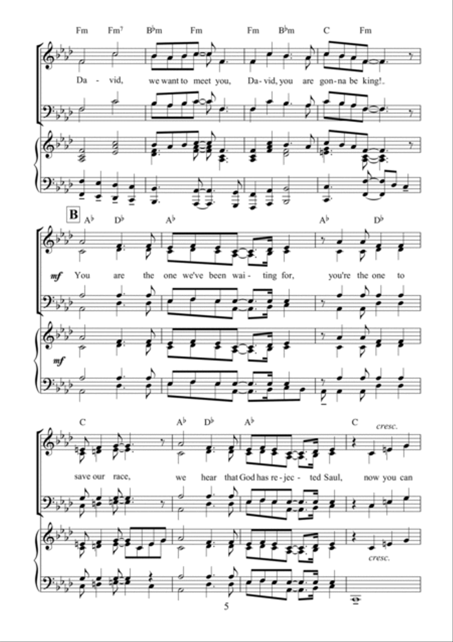 David - a Roger Jones musical 4-Part scores gallery preview page 6