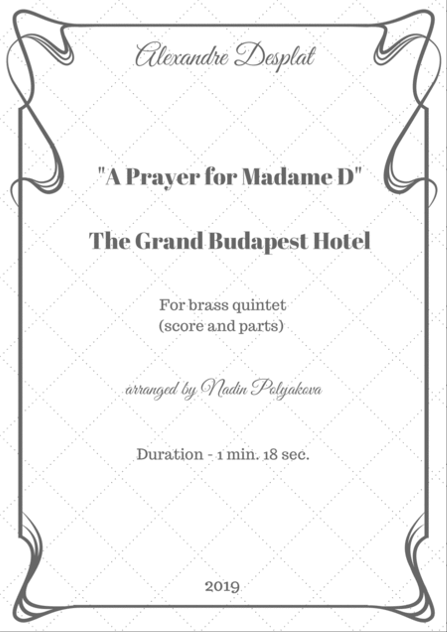 The Grand Budapest Hotel The Grand Budapest Hotel Brass Ensemble scores gallery preview page 1