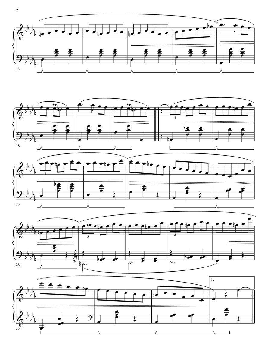 Waltz in D-flat major, Op. 64, No. 1 (Minute waltz) Piano Solo scores gallery preview page 2