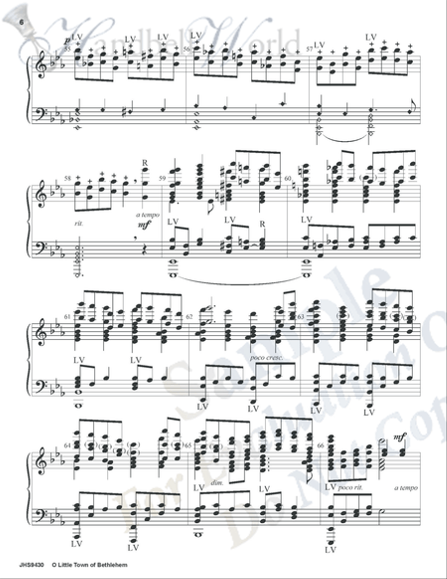 O Little Town of Bethlehem Handbell Choir scores gallery preview page 5