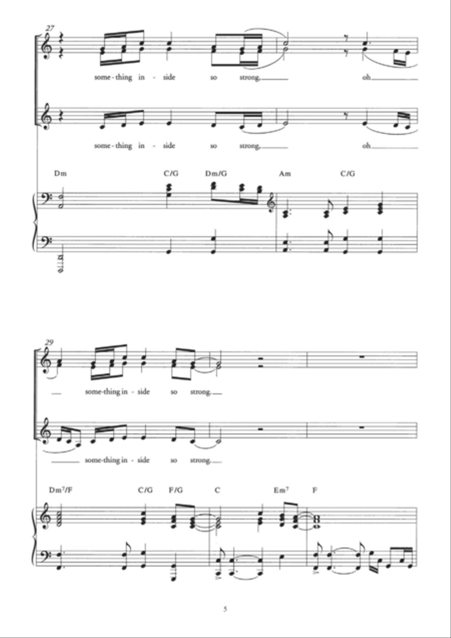 (Something Inside) So Strong (Arr. Berty Rice) Choir scores gallery preview page 5