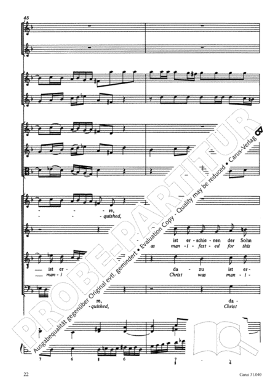 Christ was manifested for this purpose (Dazu ist erschienen der Sohn Gottes) ATB scores gallery preview page 23