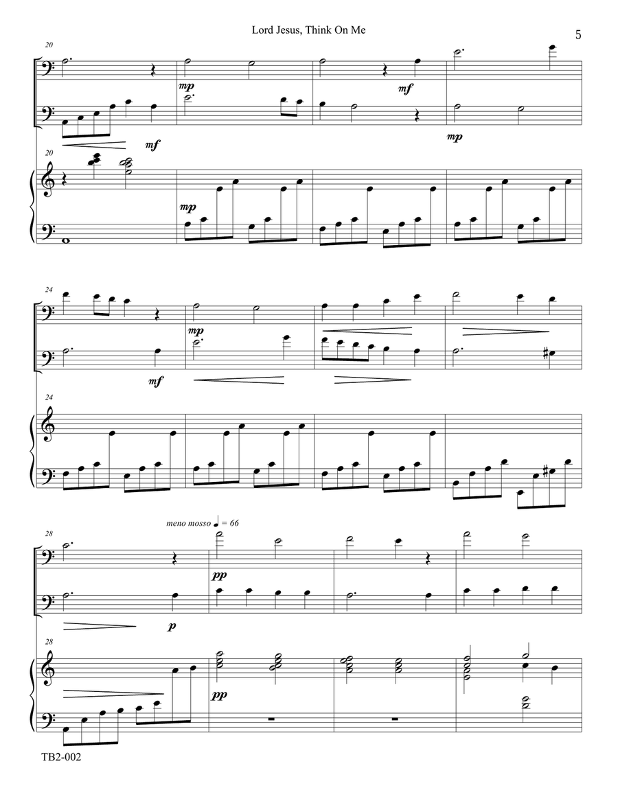 Lord Jesus, Think On Me Woodwind Ensemble scores gallery preview page 5