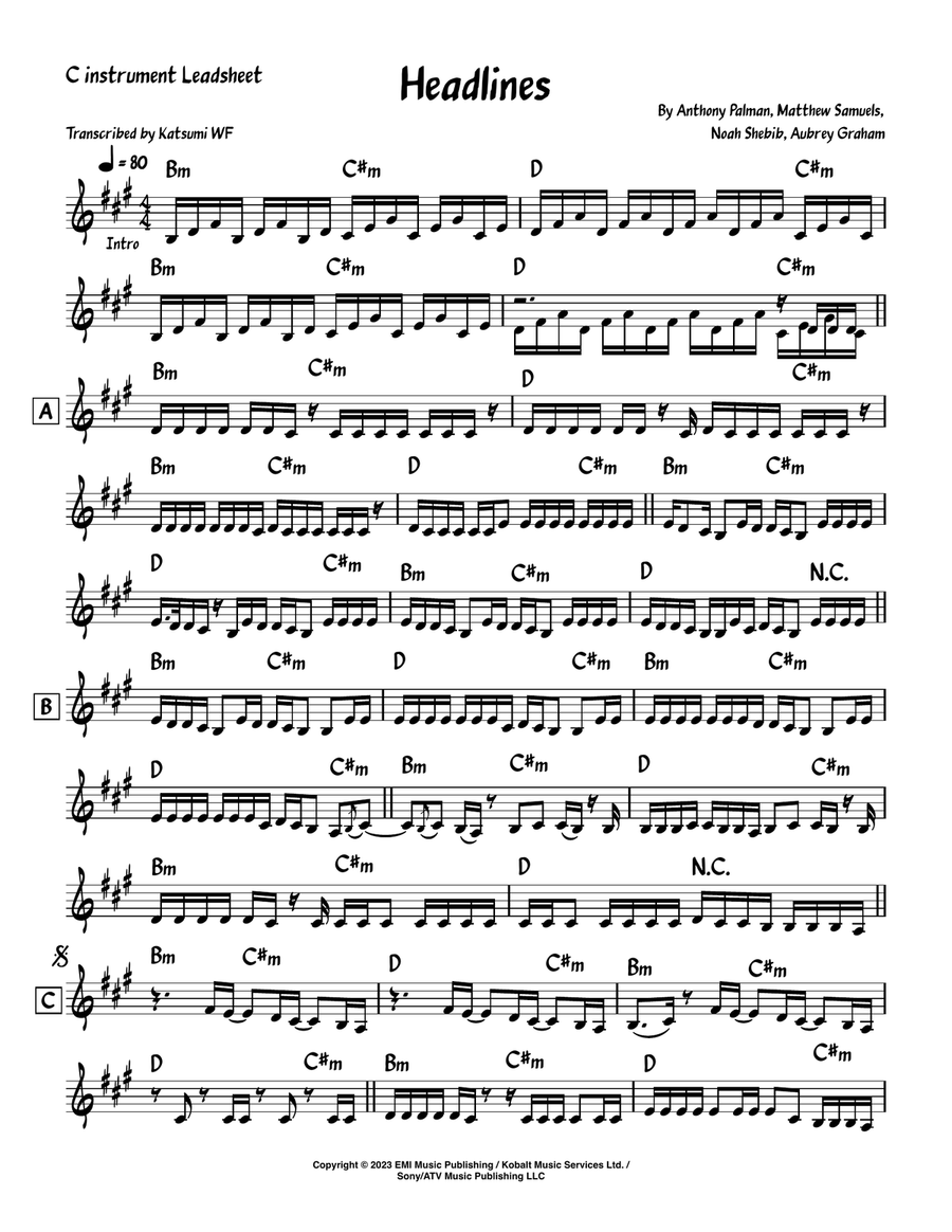 Headlines Piano scores gallery preview page 1