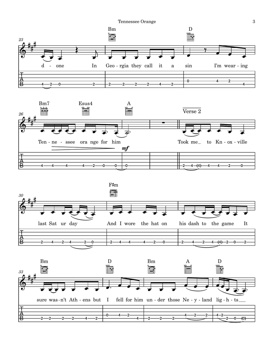 Tennessee Orange Tennessee Orange Acoustic Guitar scores gallery preview page 3