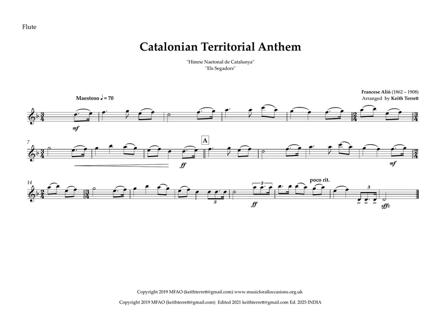 Catalonian (Els Segadors) Territorial Anthem for Concert/Wind Band Concert Band scores gallery preview page 4