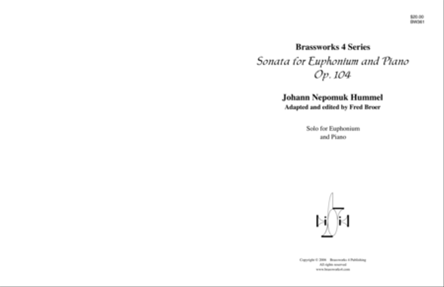 Sonata for Euphonium and Piano, Op. 104 Euphonium scores gallery preview page 1