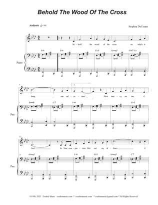 Behold The Wood Of The Cross (Vocal solo - (Medium Key)