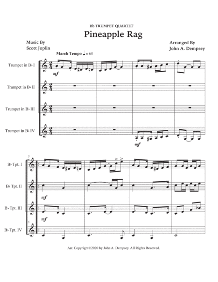 Pineapple Rag (Trumpet Quartet) image number null