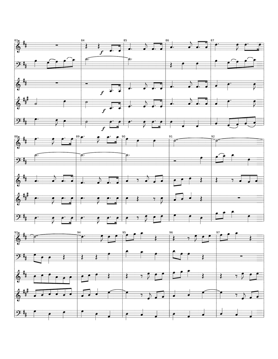 Trumpet Shall Sound (Key of D) for Brass Quintet Small Ensemble scores gallery preview page 6