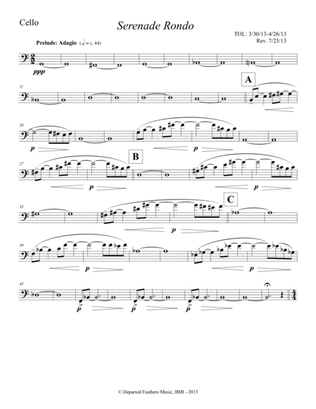 Serenade Rondo (2013) Cello part