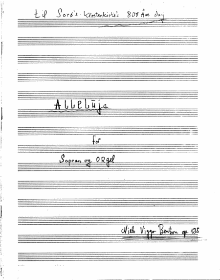 Alleluja for Sopran Og Orgel Op. 135
