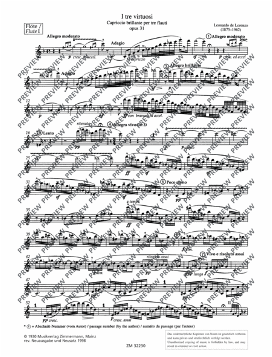 I tre virtuosi Flute Trio scores gallery preview page 18