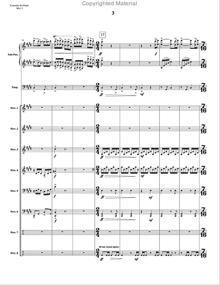 Concerto for Piano and Percussion Orchestra Percussion Ensemble scores gallery preview page 4
