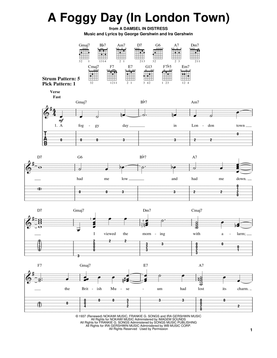 A Foggy Day (In London Town) Electric Guitar scores gallery preview page 1