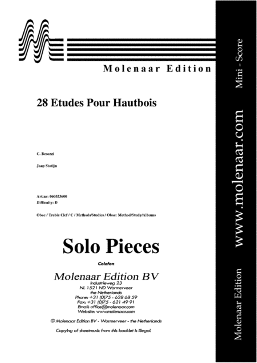28 Etudes pour Hautbois Oboe Solo scores gallery preview page 2
