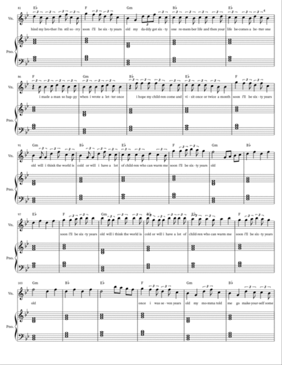 7 Years - Violin 7 Years - Violin Easy Piano scores gallery preview page 4
