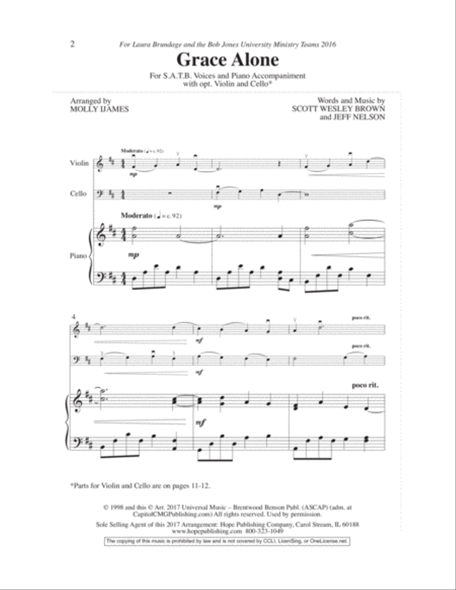 Grace Alone 4-Part scores gallery preview page 2