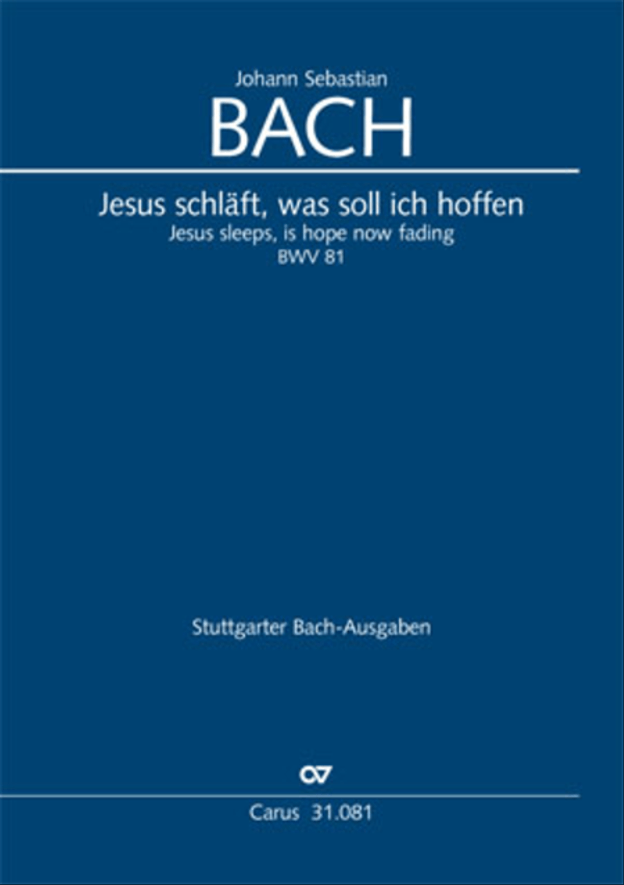 Jesus sleeps, is hope now fading (Jesus schlaft, was soll ich hoffen)