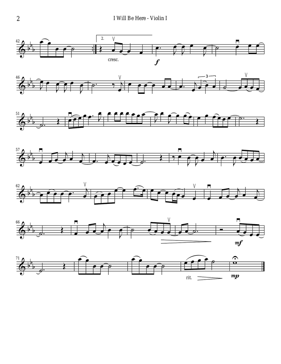 I Will Be Here I Will Be Here String Quartet scores gallery preview page 2