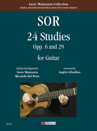 Book cover for 24 Studies Op. 6 and Op. 29 for Guitar. Foreword by Angelo Gilardino