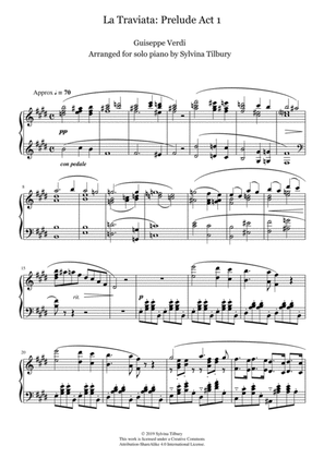 Prelude to Act 1 from "La Traviata" by G Verdi (Piano Solo)