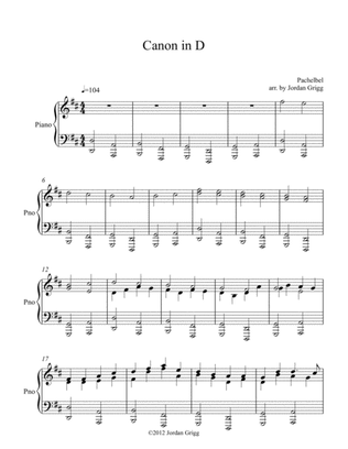 Book cover for Canon in D (solo piano)