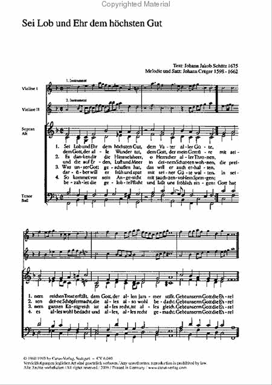 Cruger: Vier Choralsatze Cruger: Vier Choralsatze Score scores gallery preview page 2