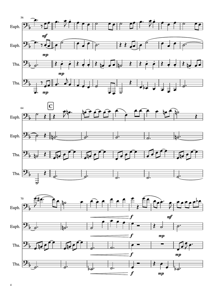 Kiss From A Rose Brass Quartet scores gallery preview page 4