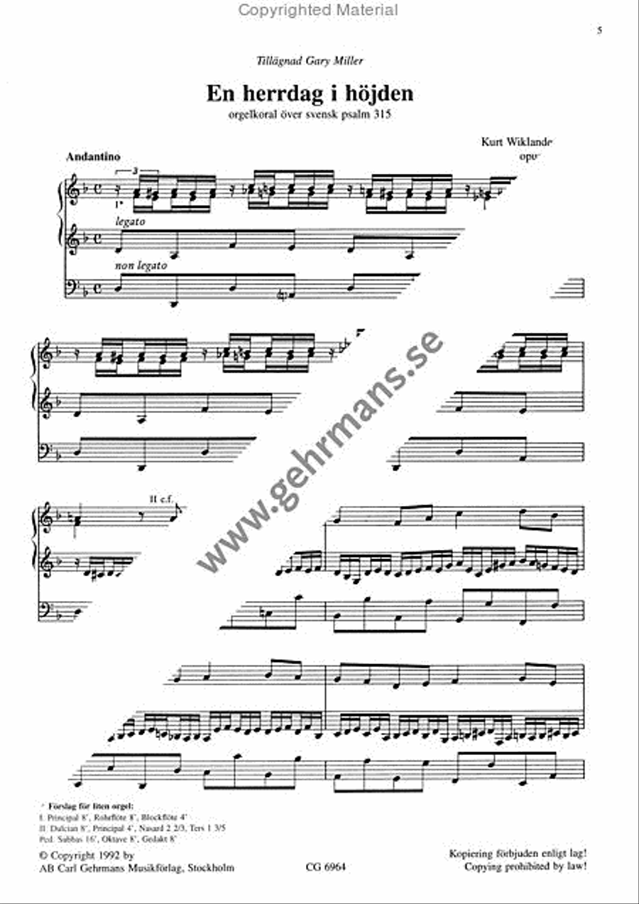Tre orgelkoraler Organ Solo scores gallery preview page 4
