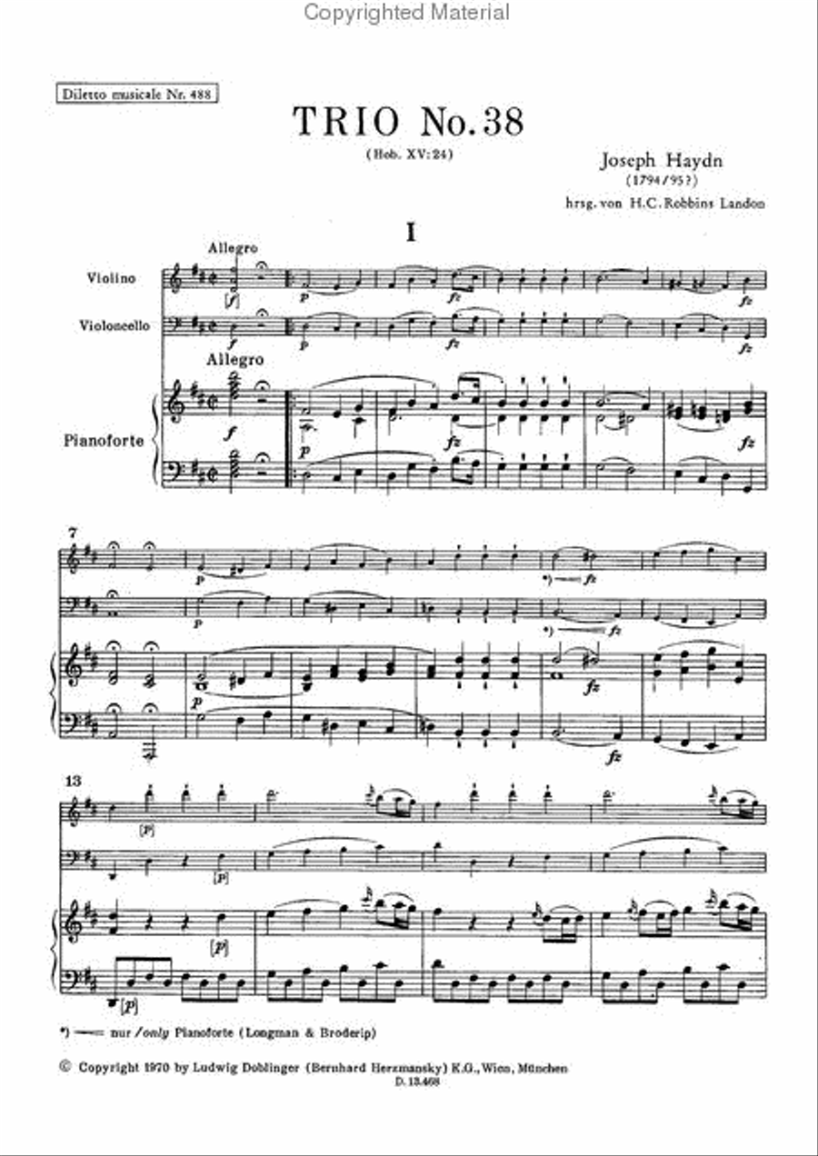 Klaviertrio Nr. 38 D-Dur Piano Trio scores gallery preview page 2