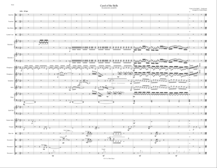 Carol of the Bells Percussion Ensemble scores gallery preview page 1