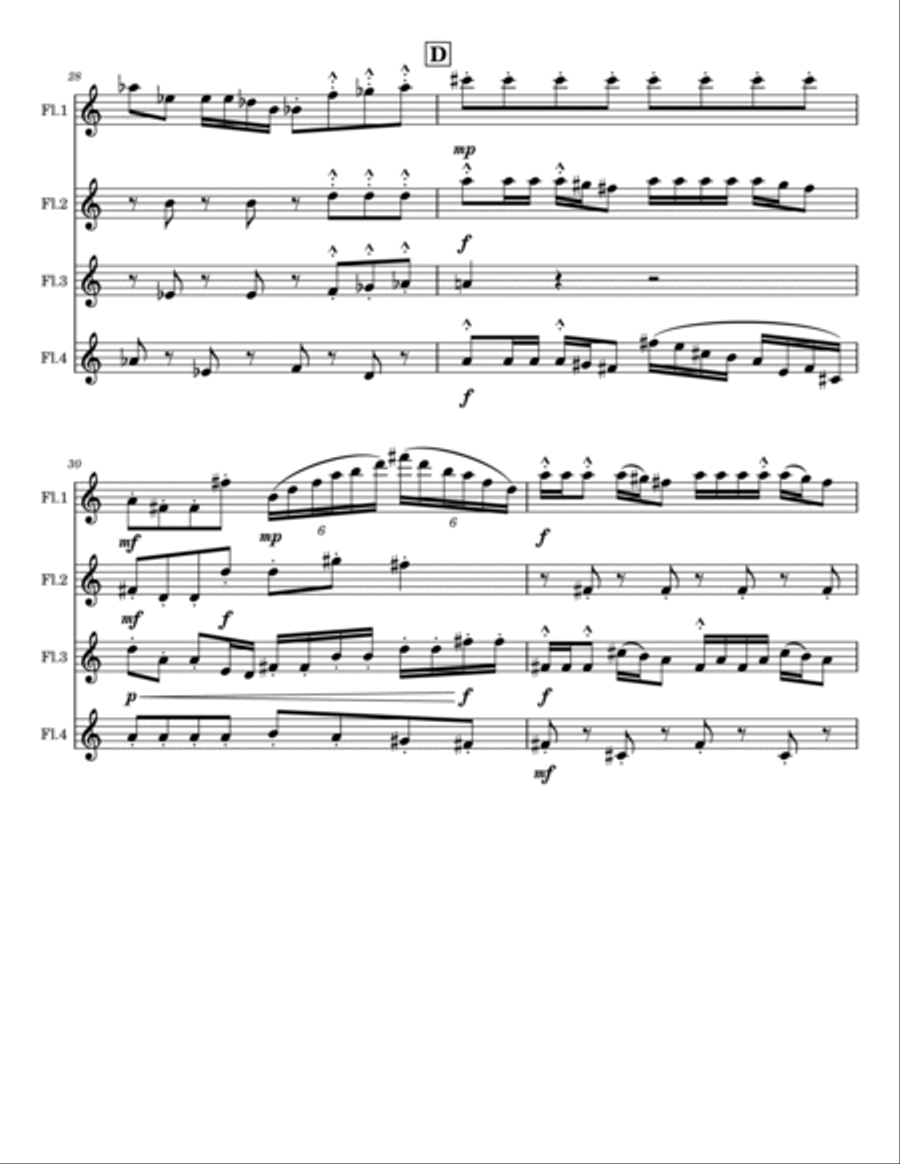 This Is Halloween Flute Quartet scores gallery preview page 6