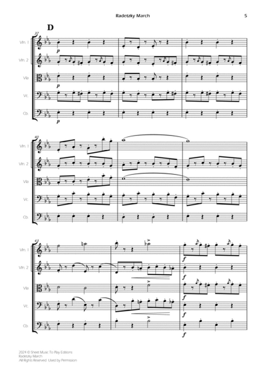 Radetzky March - String Orchestra (Full Score) - Score Only image number null