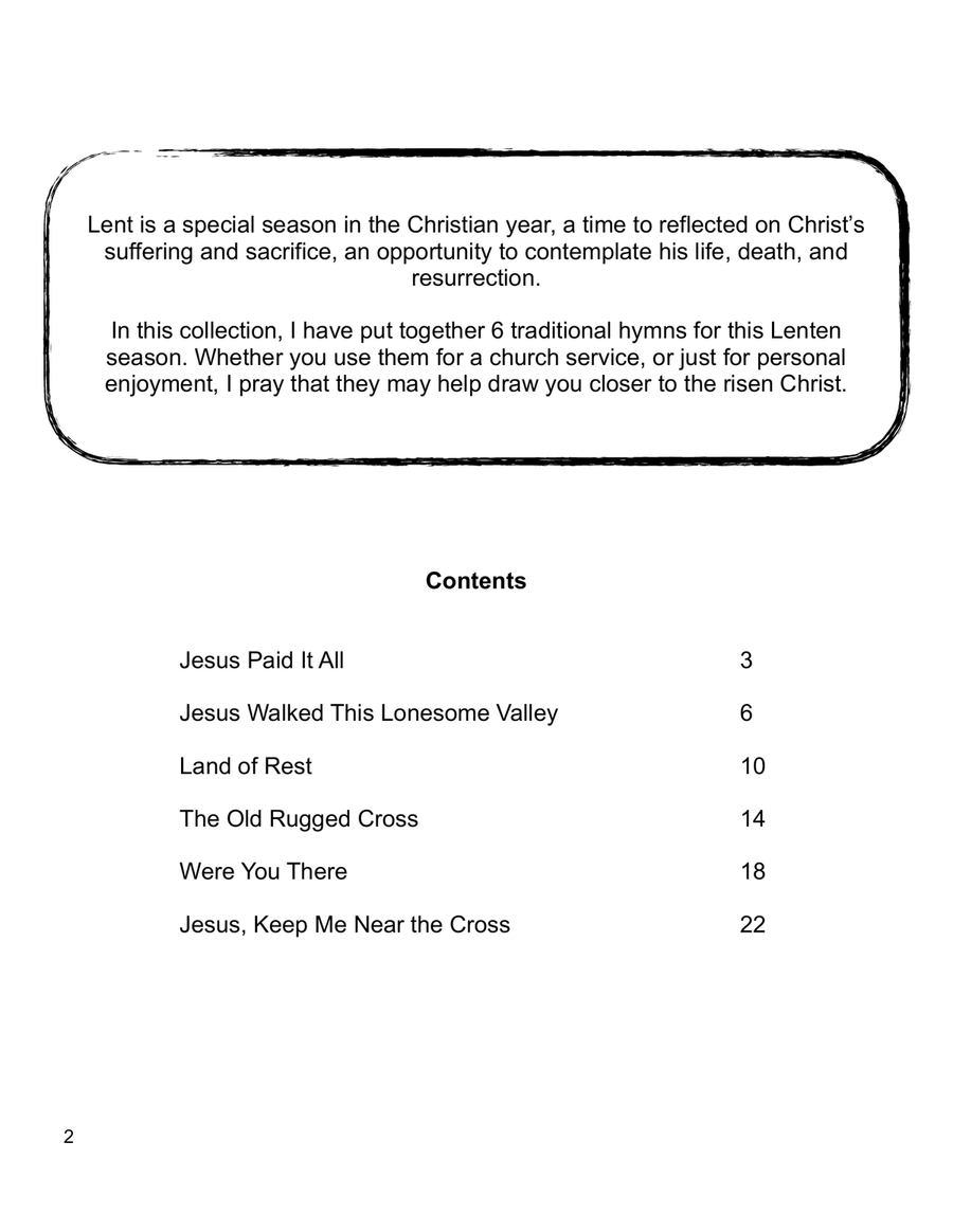 6 Hymns for Lent (arranged for solo piano) Piano Solo scores gallery preview page 2