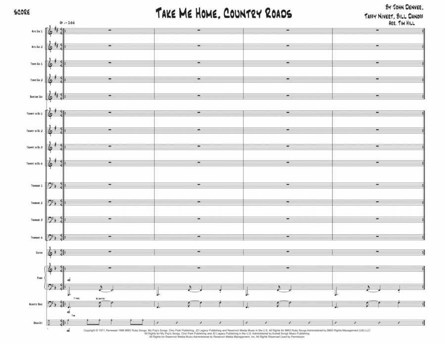 Take Me Home, Country Roads Jazz Ensemble scores gallery preview page 1