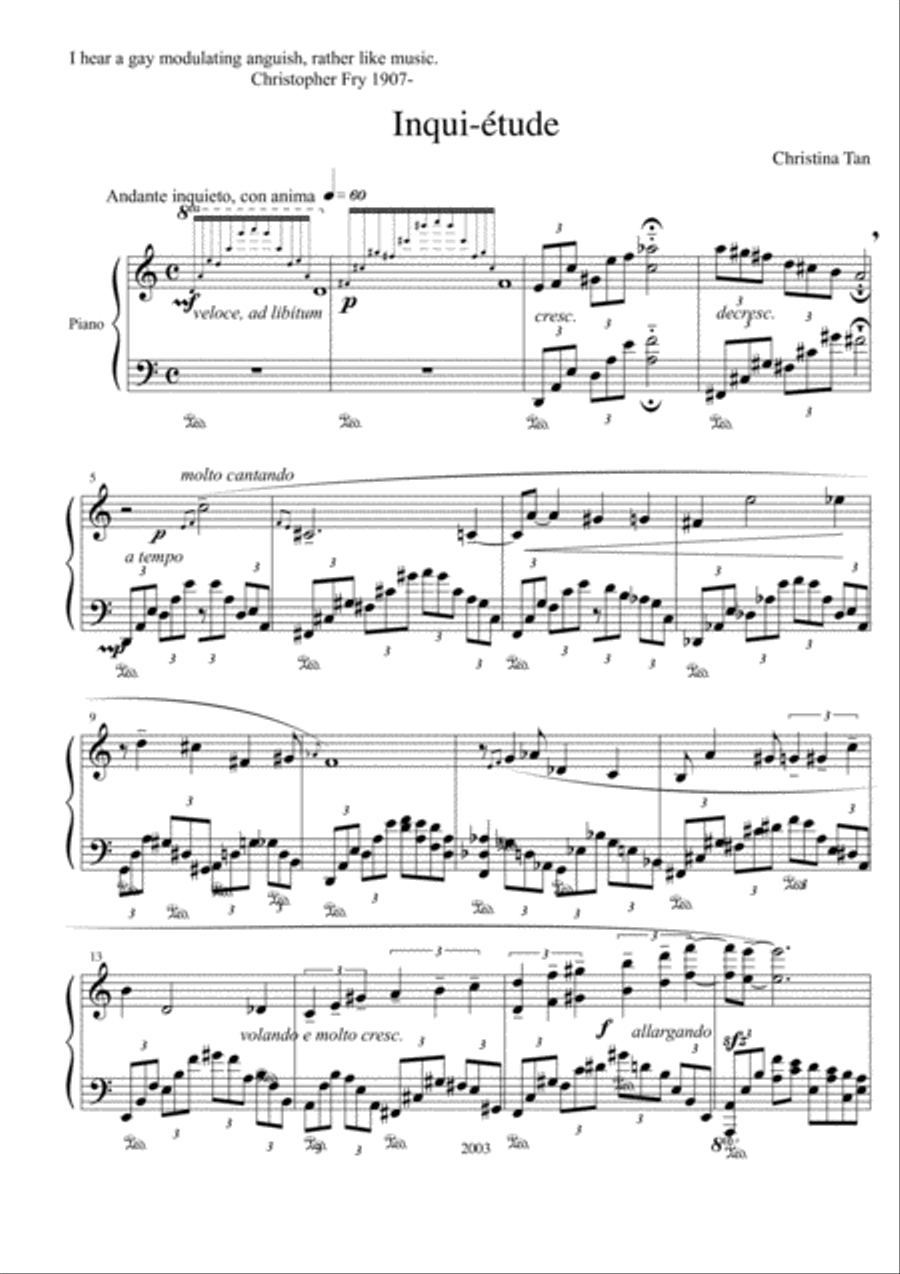 Inqui-étude Piano Solo scores gallery preview page 1