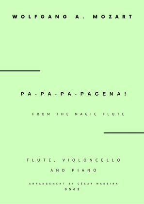 Book cover for Papageno and Papagena Duet - Flute, Cello and Piano (Full Score and Parts)
