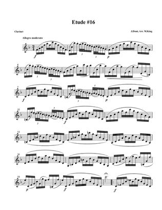 Clarinet Etude #16, Arr. Marten King