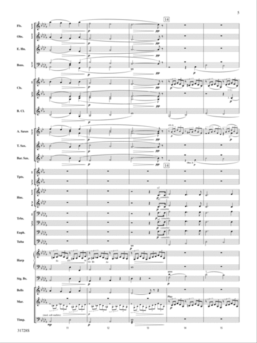 Cantique de Jean Racine: Score Concert Band scores gallery preview page 5