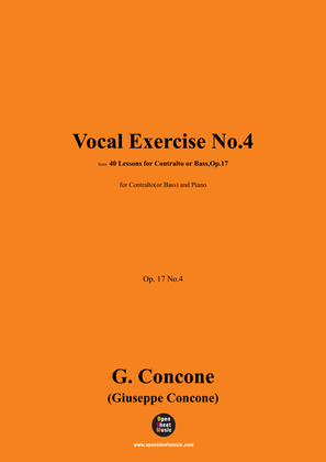 G. Concone-Vocal Exercise No.4,for Contralto(or Bass) and Piano