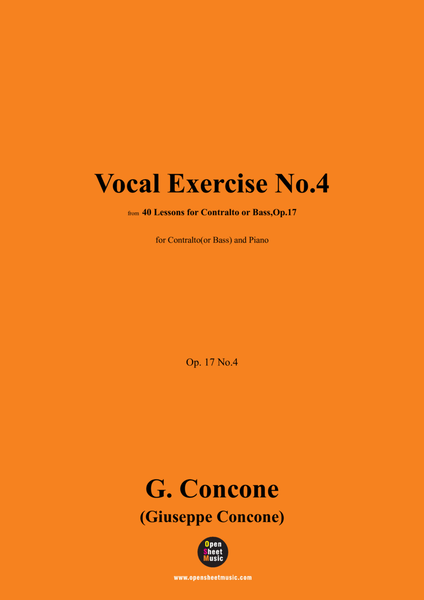 G. Concone-Vocal Exercise No.4,for Contralto(or Bass) and Piano image number null