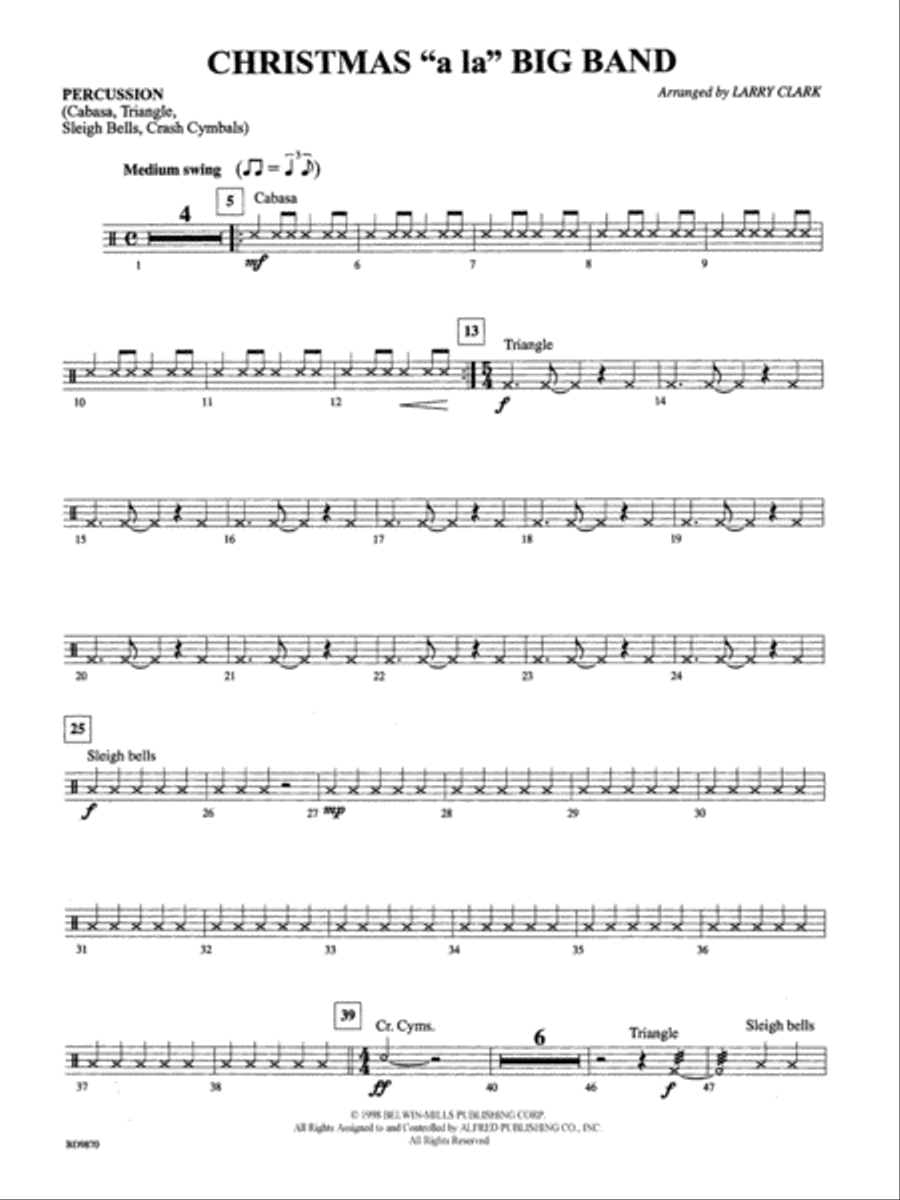 Christmas a la Big Band: 1st Percussion Concert Band scores gallery preview page 1