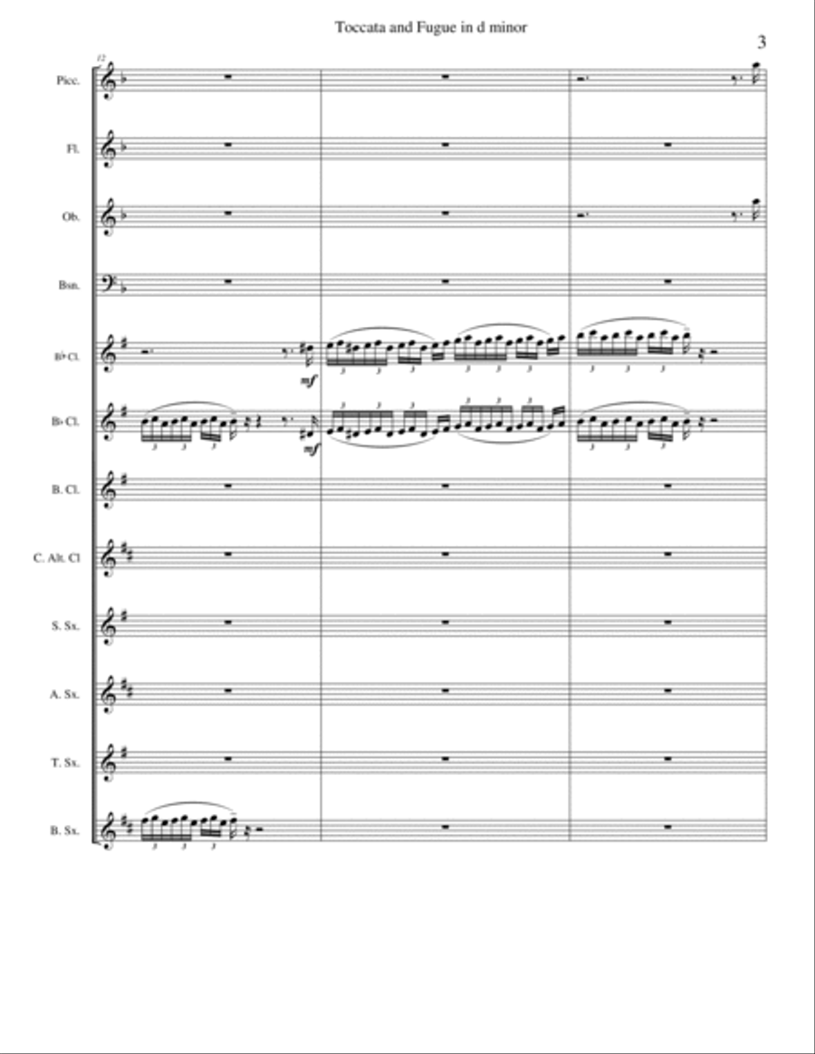 Toccata and Fugue in D Minor Small Ensemble scores gallery preview page 5