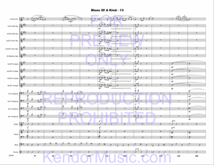 Blues Of A Kind (Full Score) Jazz Ensemble scores gallery preview page 15