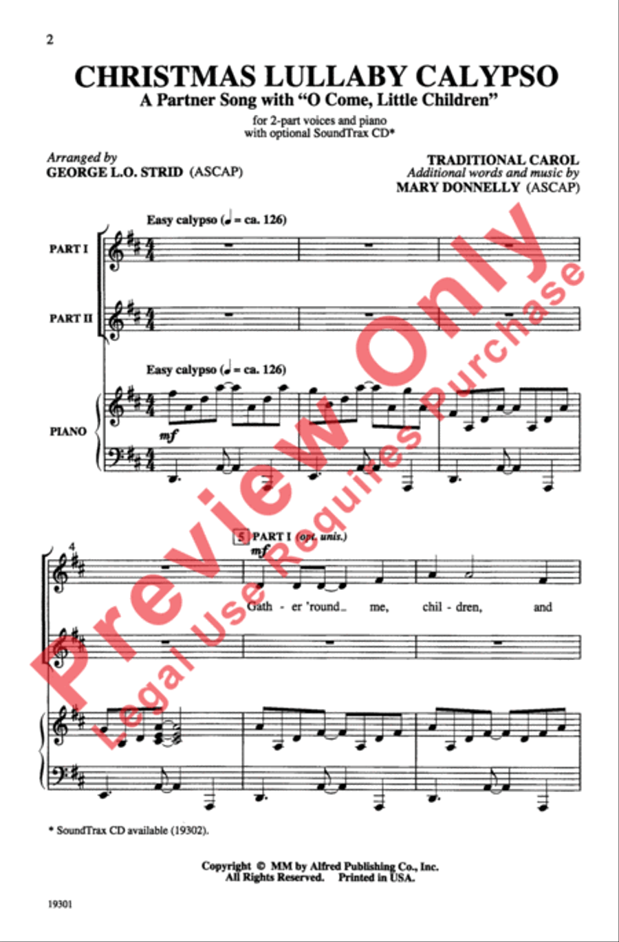 Christmas Lullaby Calypso - 2-Part 2-Part scores gallery preview page 2