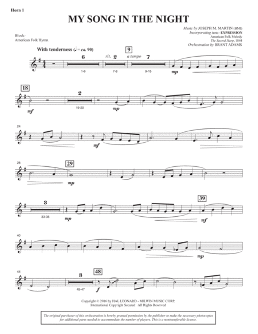 Sacred Places - F Horn 1 Choir scores gallery preview page 6