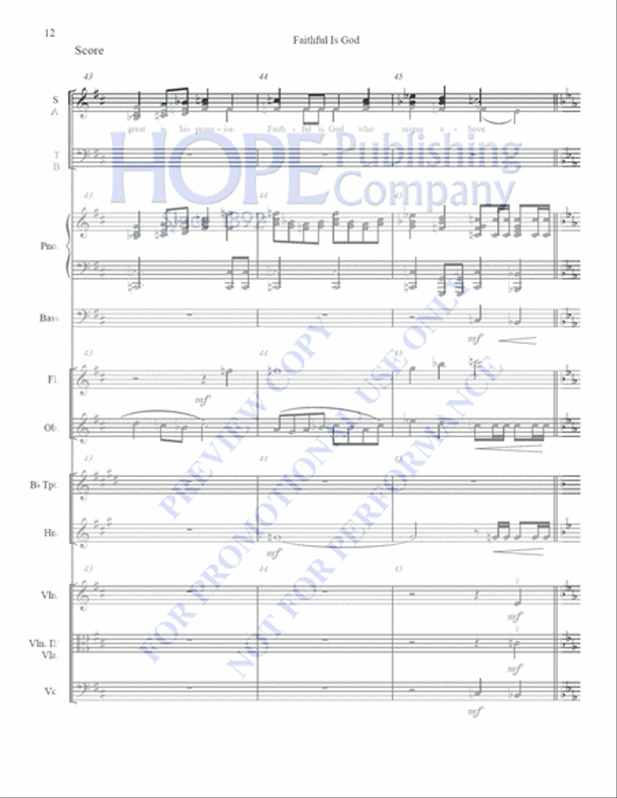 Faithful Is God Faithful Is God Choir scores gallery preview page 12