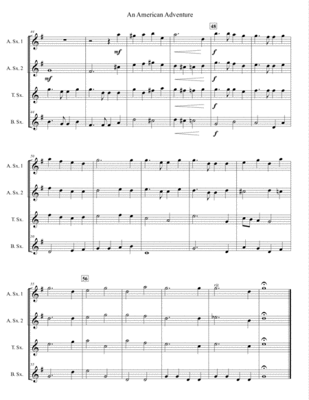 An American Adventure for Saxophone Quartet (SATB or AATB) image number null